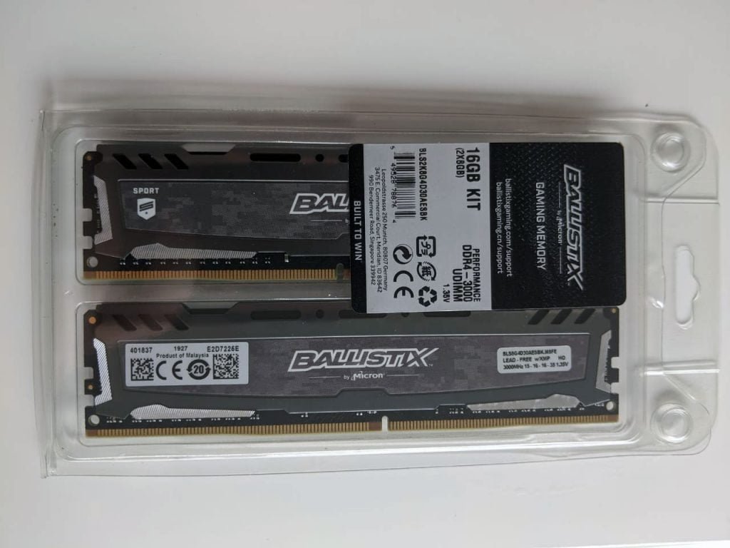 Crucial Ballistix Sport LT 3000 MHz DDR4 DRAM BLS8G4D30AESBK